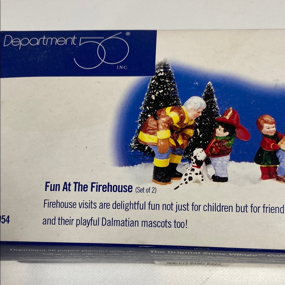 Dept. 56 Snow Village Accessory, "Fun at the Firehouse." Set of 2 figures - Picture 2 of 15